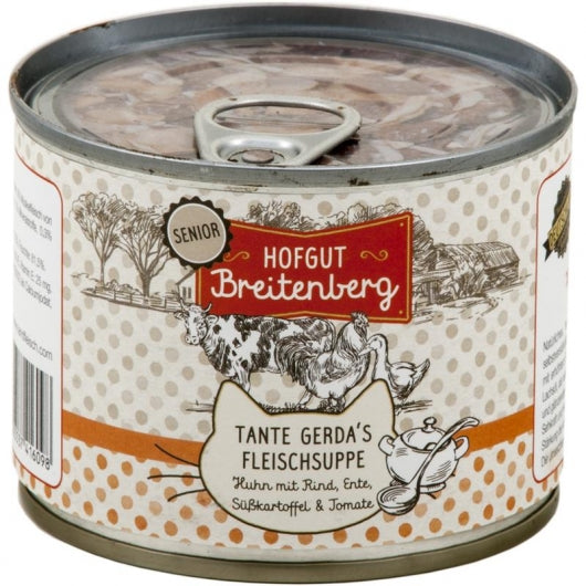 Hofgut Breitenberg Cat Senior Tante Gerdas Fleischsuppe 180g – 12er-Pack