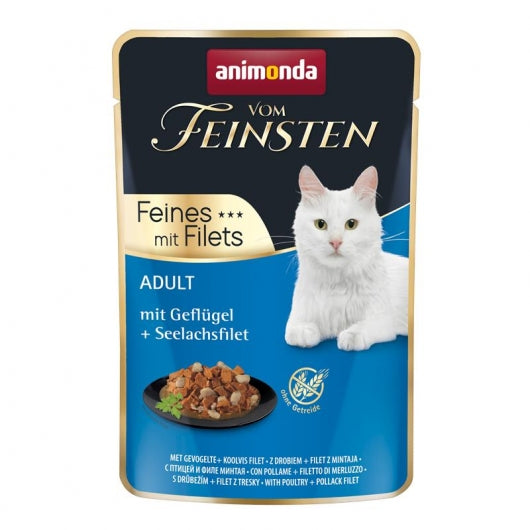 Animonda vom Feinsten Cat Adult Geflügel & Seelachsfilet 85g – 18er-Pack