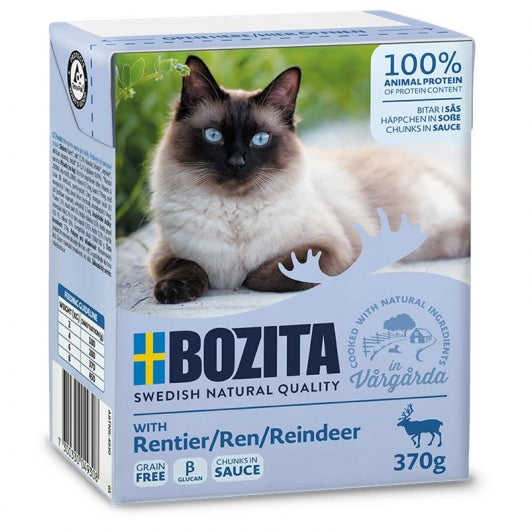 Bozita Cat Tetra Recard Häppchen in Soße Rentier 370g – 6er-Pack