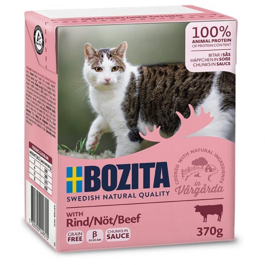Bozita Cat Tetra Recard Häppchen in Soße Rind 370g – 6er-Pack