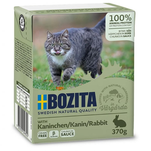 Bozita Cat Tetra Recard Häppchen in Soße Kaninchen 370g – 6er-Pack