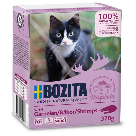Bozita Cat Tetra Recard Häppchen in Soße Garnelen 370g – 6er-Pack