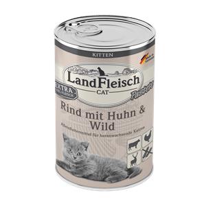Landfleisch Cat Kitten Pastete Rind, Huhn & Wild – 6er-Pack