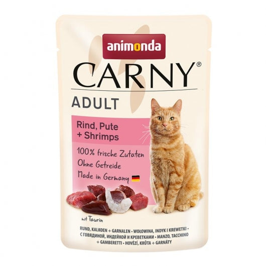 Animonda Carny PB Adult Rind, Pute + Shrimps 85g – 12er-Pack