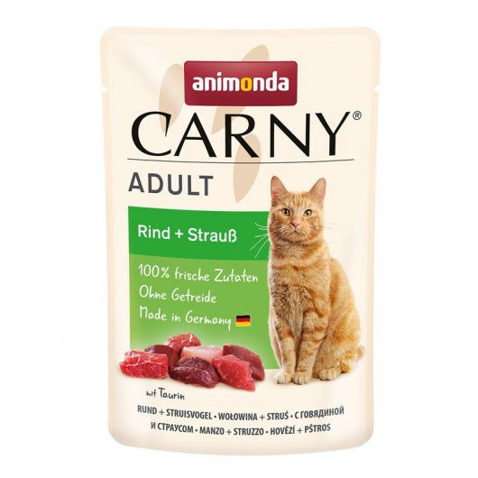 Animonda Carny PB Adult Rind + Strauß 85g – 12er-Pack