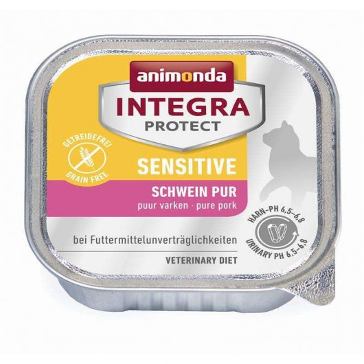 Animonda Cat Schale Integra Protect Sensitiv mit Schwein pur 100g – 16er-Pack