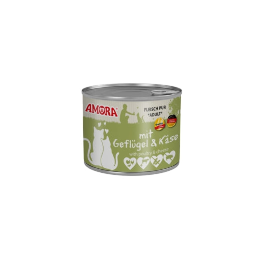 Amora Cat Dose Fleisch Pur mit Geflügel & Käse – 6er-Pack