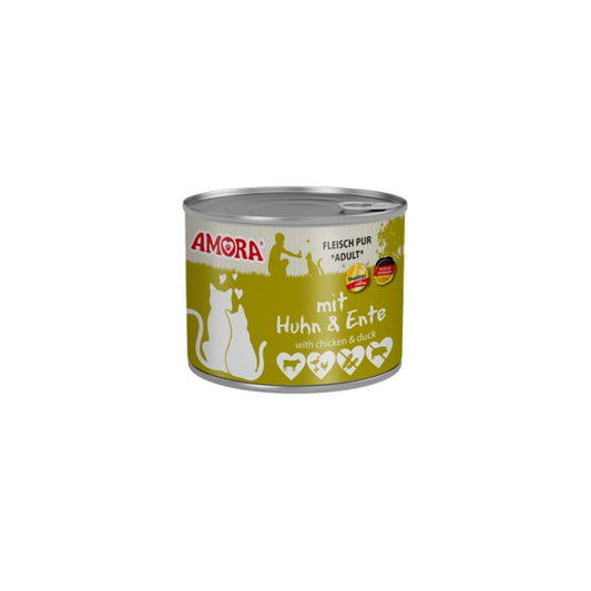 Amora Cat Dose Fleisch Pur mit Huhn & Ente – 6er-Pack