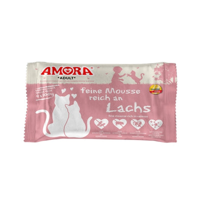 Amora Cat PB feine Mousse reich an Lachs 4x100g – 10er-Pack