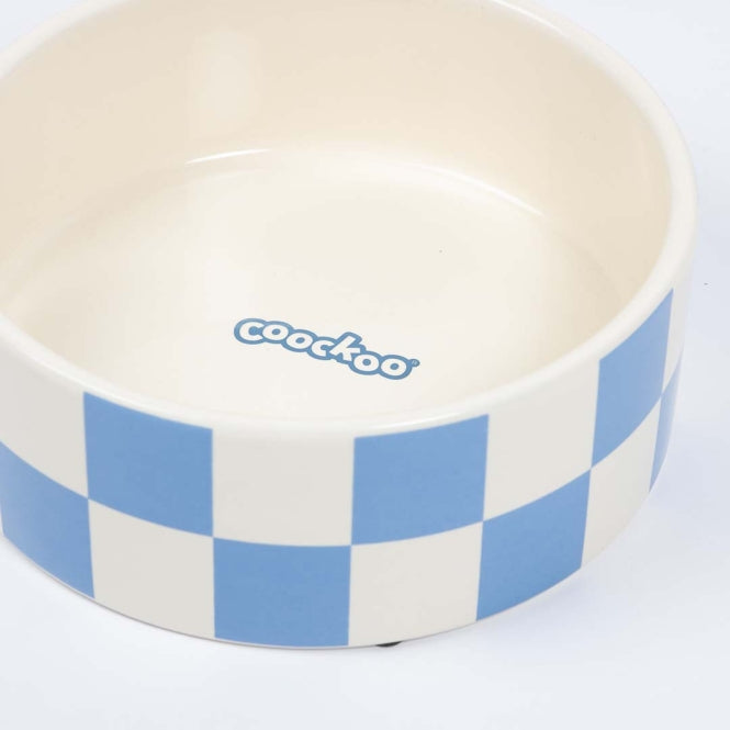 Coockoo Futternapf Checkmate! - blau/weiß - 1150ml-18x18x7cm