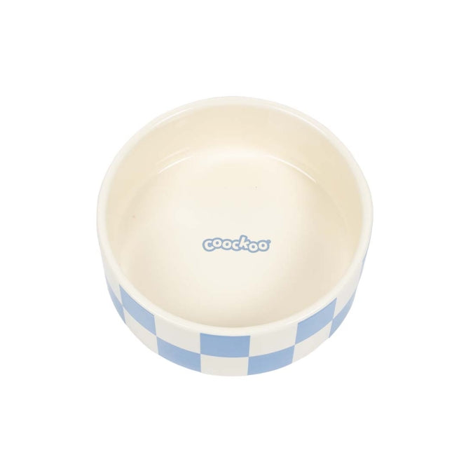 Coockoo Futternapf Checkmate! - blau/weiß - 1150ml-18x18x7cm