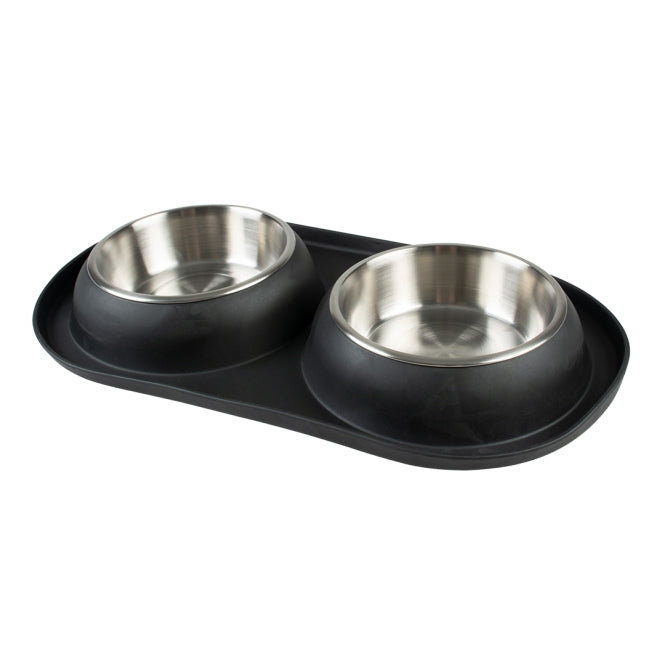 Duvoplus Dinner-Set Gummi - schwarz - 2 x 420ml