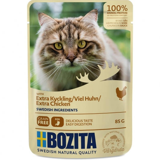 Bozita Pouch Häppchen in Soße mit viel Hühnchen 85g – 12er-Pack