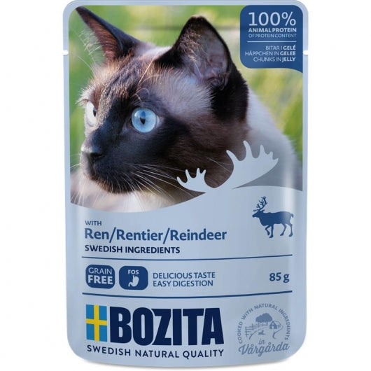 Bozita Pouch Häppchen in Gelee mit Rentier 85g – 12er-Pack