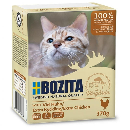 Bozita Cat Tetra Recard Häppchen in Gelee mit viel Huhn 370g – 6er-Pack