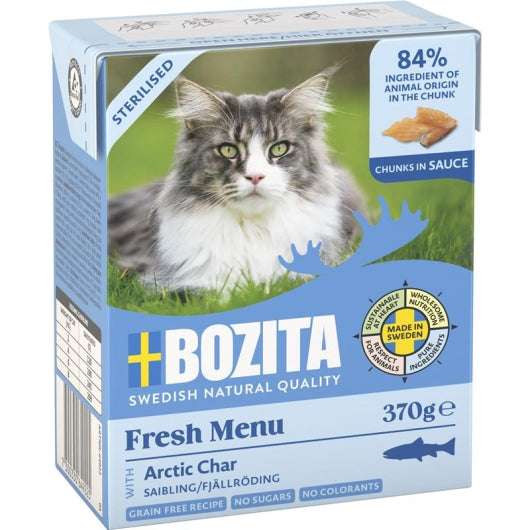 Bozita Cat Tetra Recard Häppchen in Sauce Sterilised mit Saibling 370g – 6er-Pack