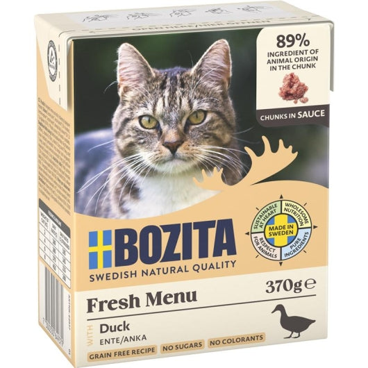 Bozita Cat Tetra Recard Häppchen in Sauce mit Ente 370g – 6er-Pack