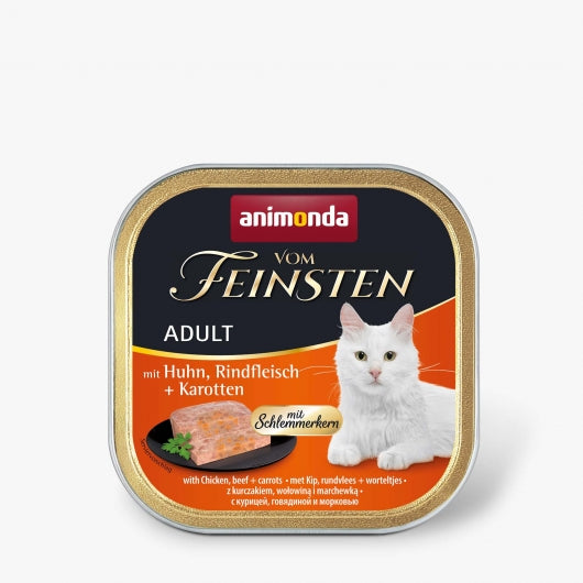 Animonda vom Feinsten mit Schlemmerkern mit Huhn, Rindfleisch & Karotten 100g – 32er-Pack
